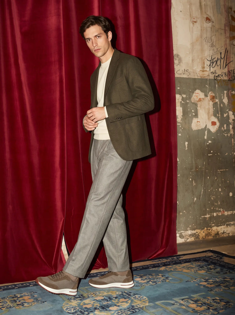 Loro Piana Men's Week End Walk Sneaker - May Field - Model photo