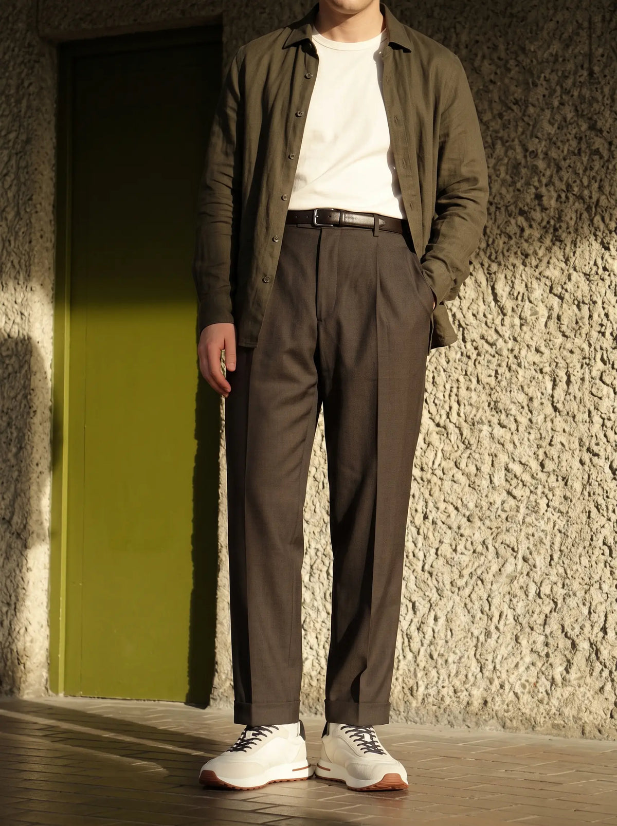 Loro Piana Men's Week End Walk Sneaker - White - Model photo