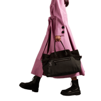 The Row Margaux 17 Inside-Out Buckled Leather Canvas Tote Bag