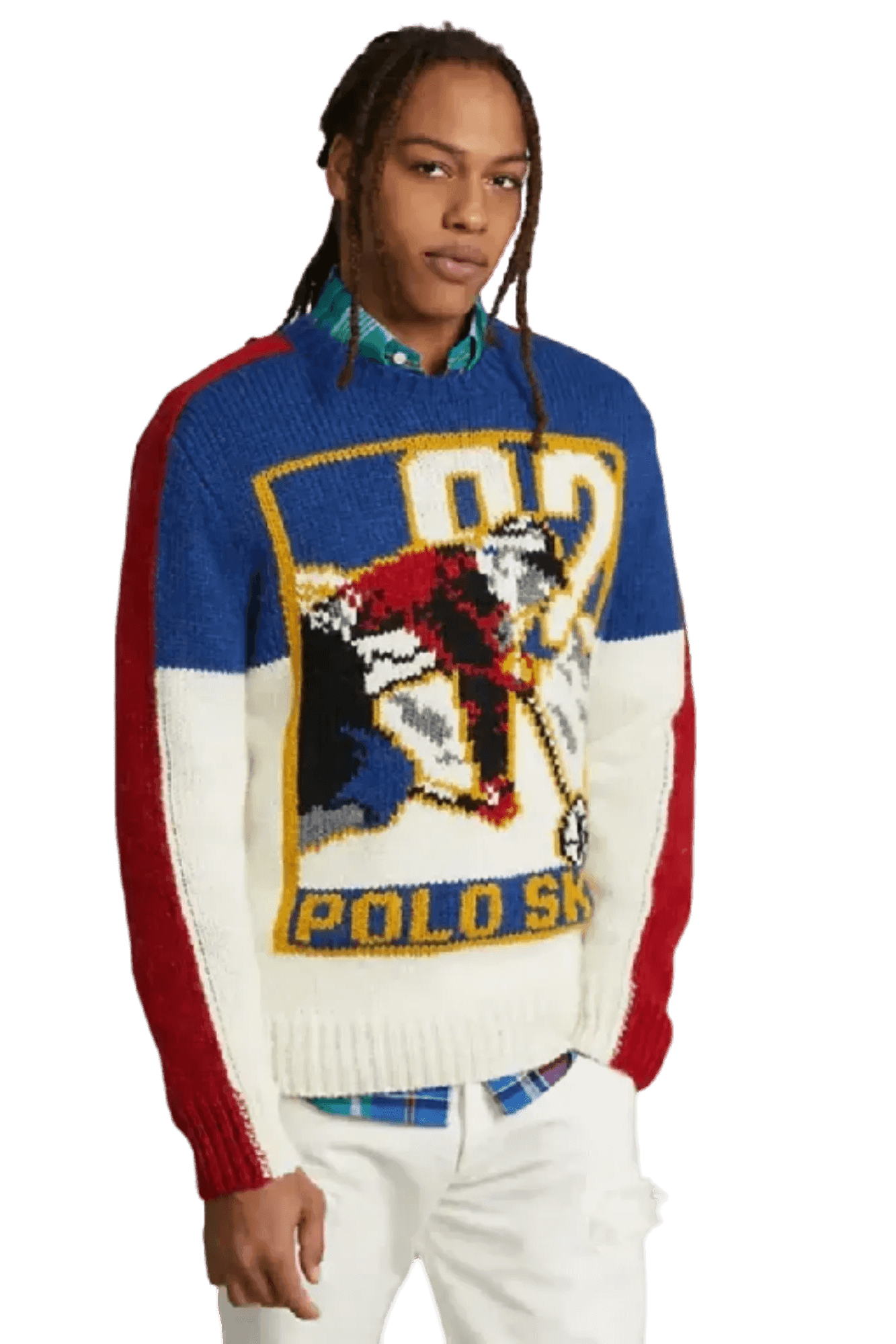 <tc>Ralph Lauren</tc> Suéter de mezcla de lana para hombre, estilo polo de esquí