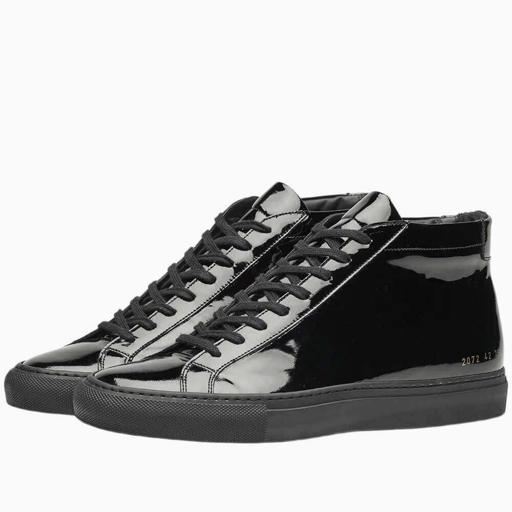 Men's  Achilles Leather Mid-Top Gloss Sneakers