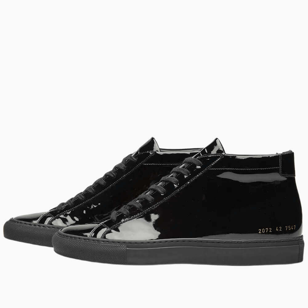 Men's  Achilles Leather Mid-Top Gloss Sneakers