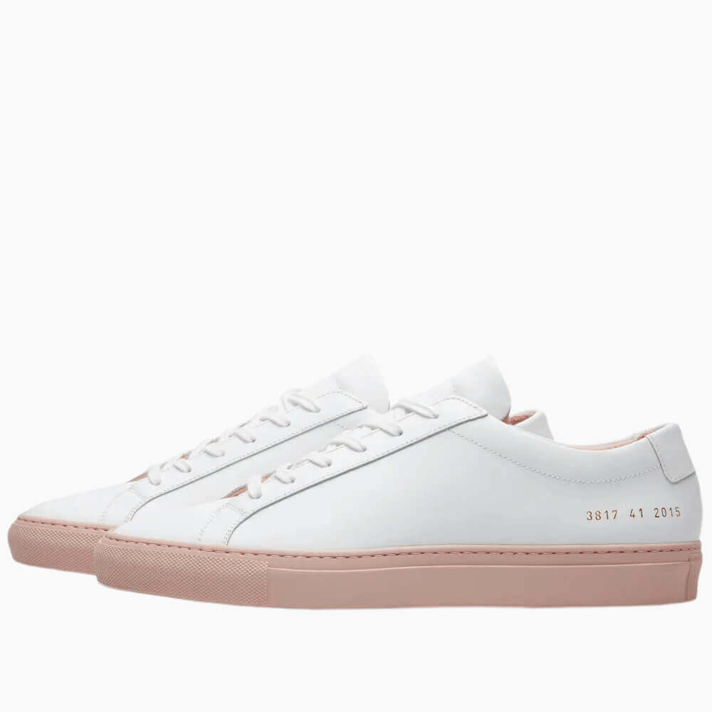 Common Projects Women's Achilles Leather Low-Top Colored Sole Sneakers